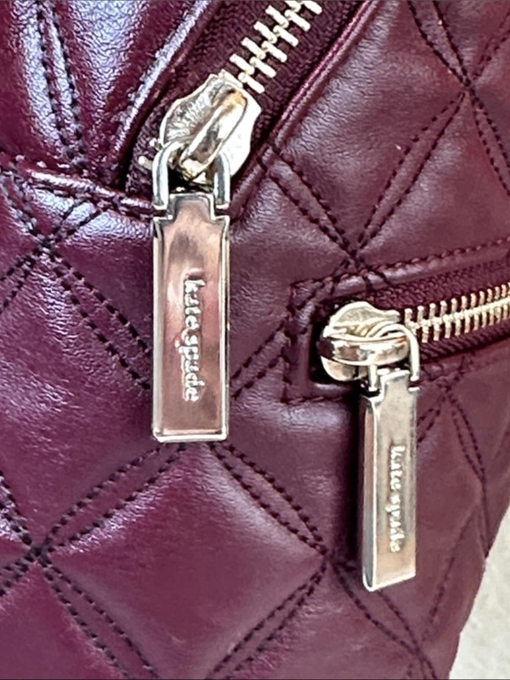 kate spade Quilted Wine Leather Mini Backpack - Picture 7 of 11